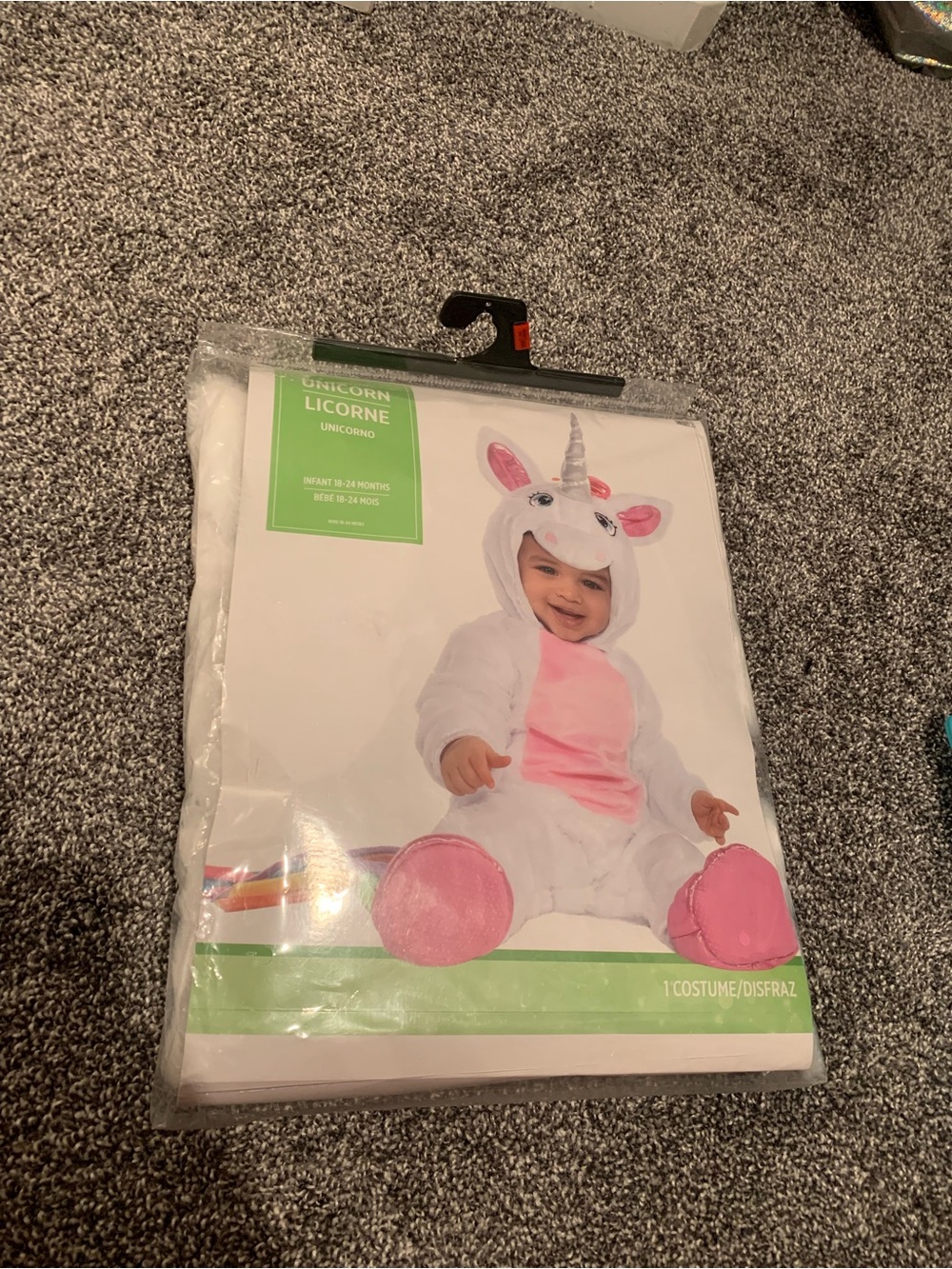 Unicorn Infant Costume - White & Pink Baby Onesie